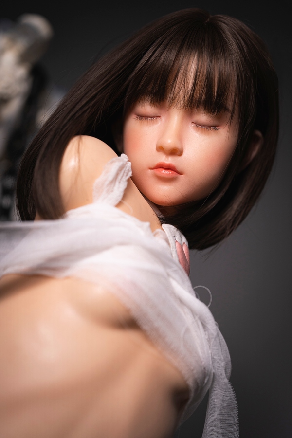 76cm A Cup Silicone Thin Lips White Gray Eyes Sex Doll Torso Detail View 16