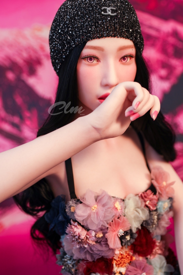 160cm A Cup Silicone Petite Gray Eyes Full Lips Fantasy Sex Doll Detail View 3