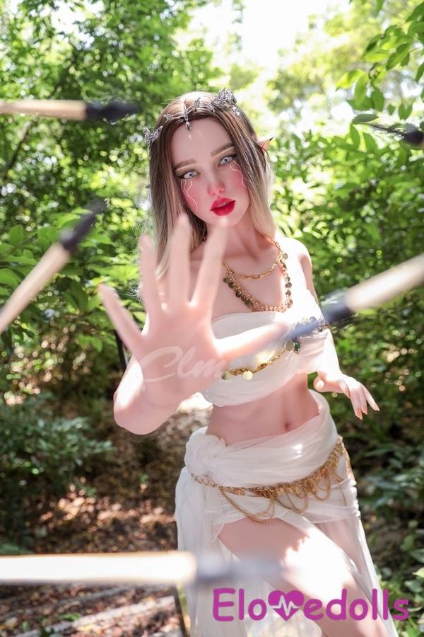 Búp bê tình dục giả tưởng mắt xanh lá cây silicon ngực C 160cm, môi mỏng trắng Bộ sưu tập 2