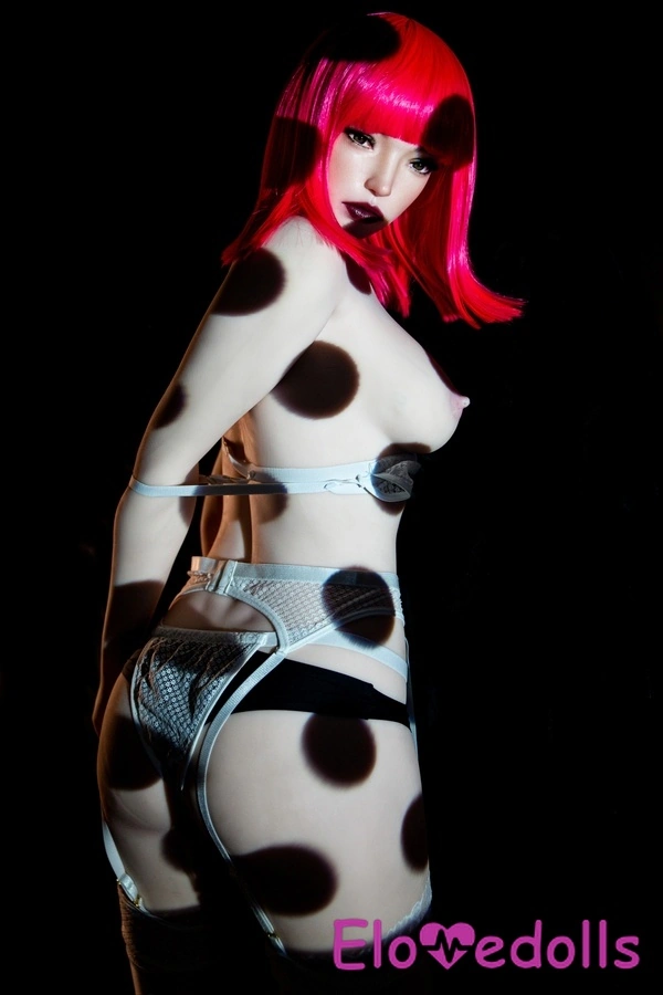 Búp bê tình dục giả tưởng 157cm C Cup Đầu silicon & Thân TPE Môi bóng Mắt xám Hồng Chi tiết Xem 4