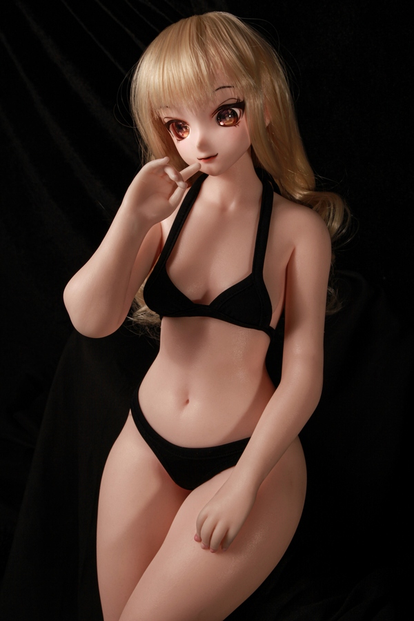 60cm A Cup Silicone Head & TPE Body Blonde Voluptuous Thin Lips Mini Sex Doll Gallery 4