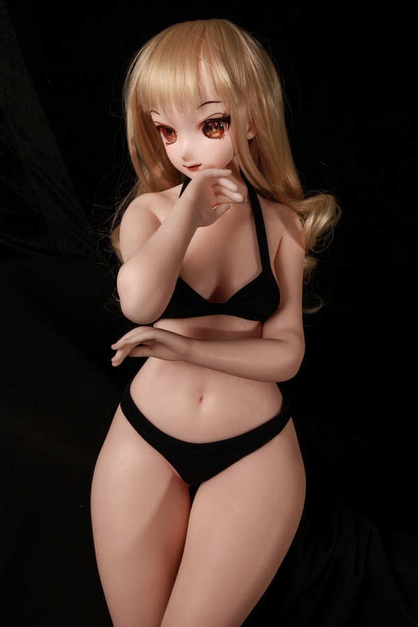 60cm A Cup Silicone Head & TPE Body Blonde Thin Lips Voluptuous Mini Sex Doll Gallery 5