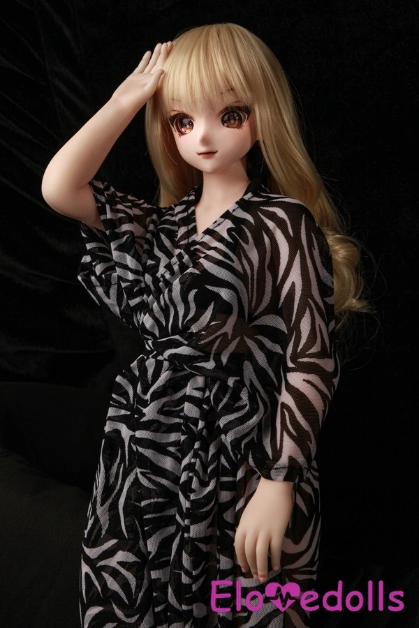 Búp bê tình dục mini 60cm, đầu silicon A Cup & thân TPE, môi mỏng, mắt xanh, tóc vàng, chi tiết xem 4