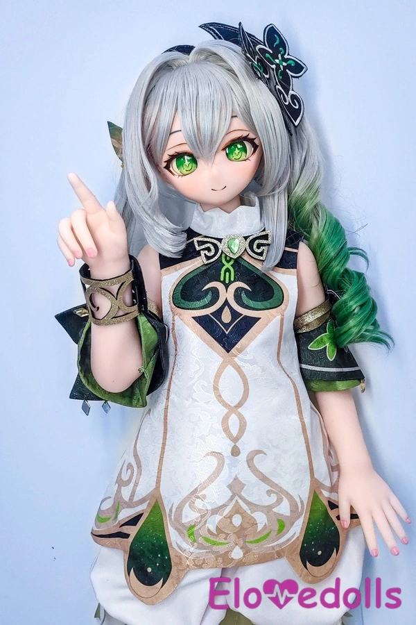 85cm A Cup Silicone Head & TPE Body White Green Eyes Thin Lips Fantasy Sex Doll Gallery 2