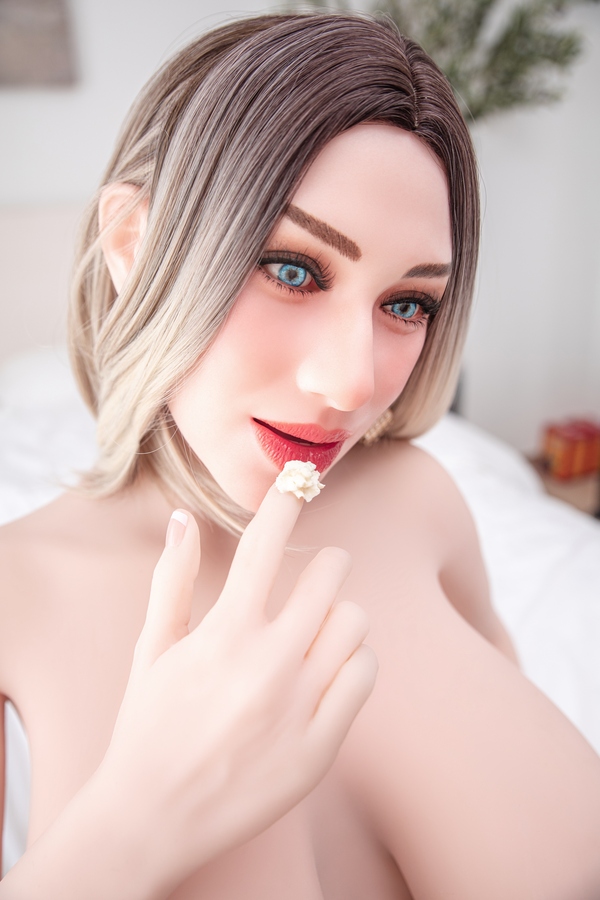 159cm J Cup Silicone Head & TPE Body Petite Breasts Gray Eyes Full Lips Fantasy Sex Doll Gallery 7