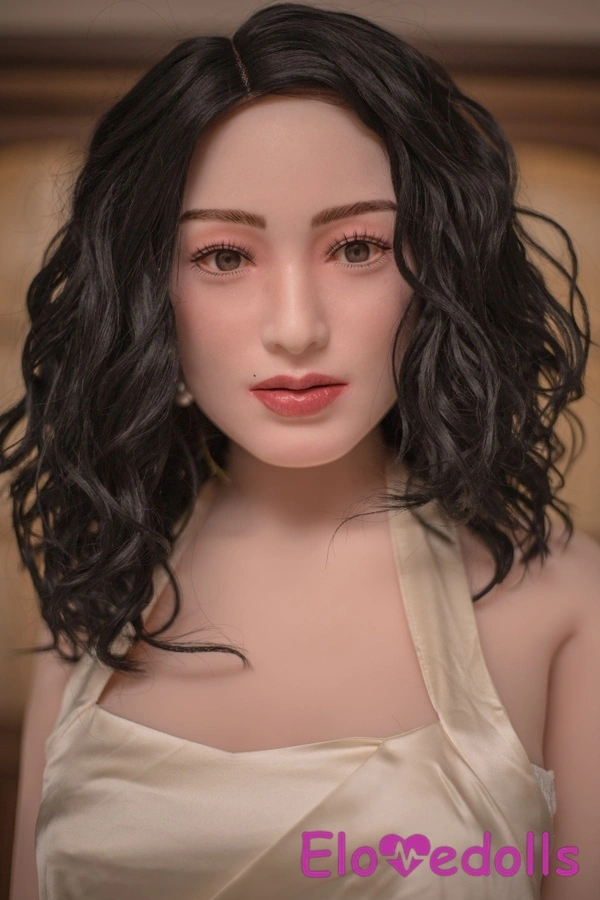 157cm C Cup Silicone Head & TPE Body Amber Eyes Brunette Voluptuous Realistic Sex Doll Gallery 2