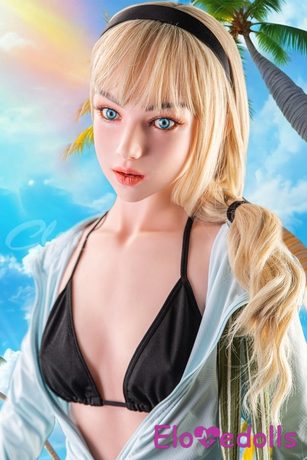 157 см C Cup Силіконова блондинка з пишними тонкими губами, підліткова секс-лялька