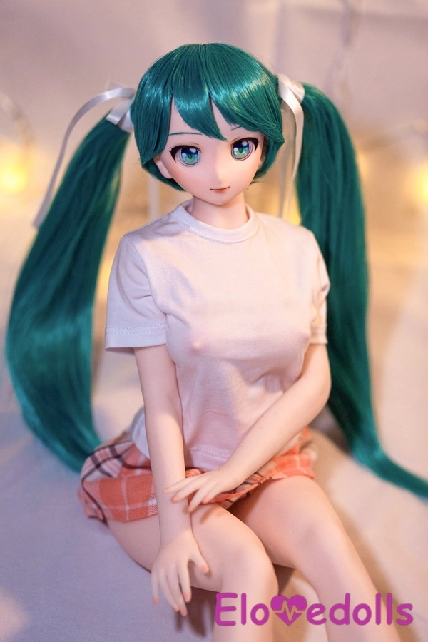 Búp bê tình dục Anime nhỏ nhắn màu trắng, đầu nhựa vinyl cúp B 60cm & thân TPE, môi bóng