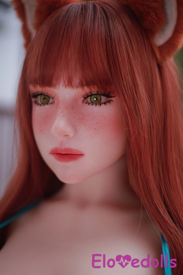 103 см силіконова головка G-чашки та тіло з TPE, бурштинові очі, червоні надзвичайно великі груди, торс, галерея 4
