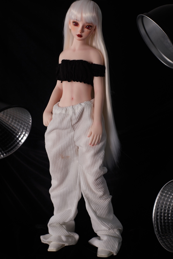 55cm AA Vinyl Head & Silicone Body Small Breasts Petite Gray Eyes Mini Sex Doll Gallery 5