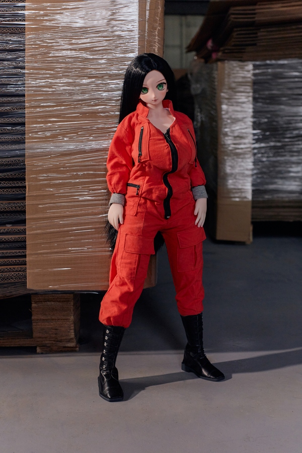 60cm E Cup Vinyl Head & Silicone Body Full Lips Black Gray Eyes Mini Sex Doll Gallery 2