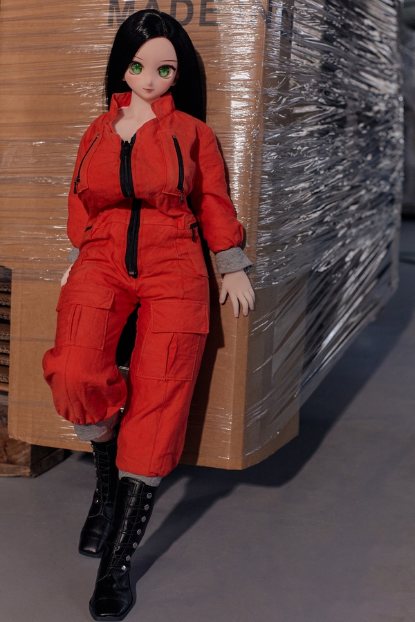 60cm E Cup Vinyl Head & Silicone Body Black Gray Eyes Full Lips Mini Sex Doll Gallery 9