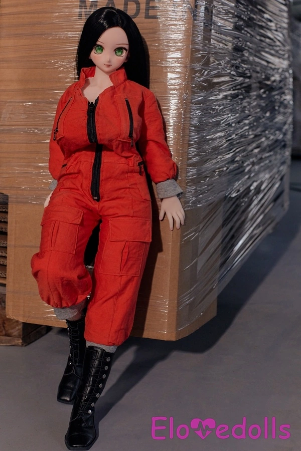 Búp bê tình dục mini 60cm E Cup Đầu bằng nhựa vinyl & Thân bằng silicon Mắt xám đen Môi đầy đặn Bộ sưu tập 9