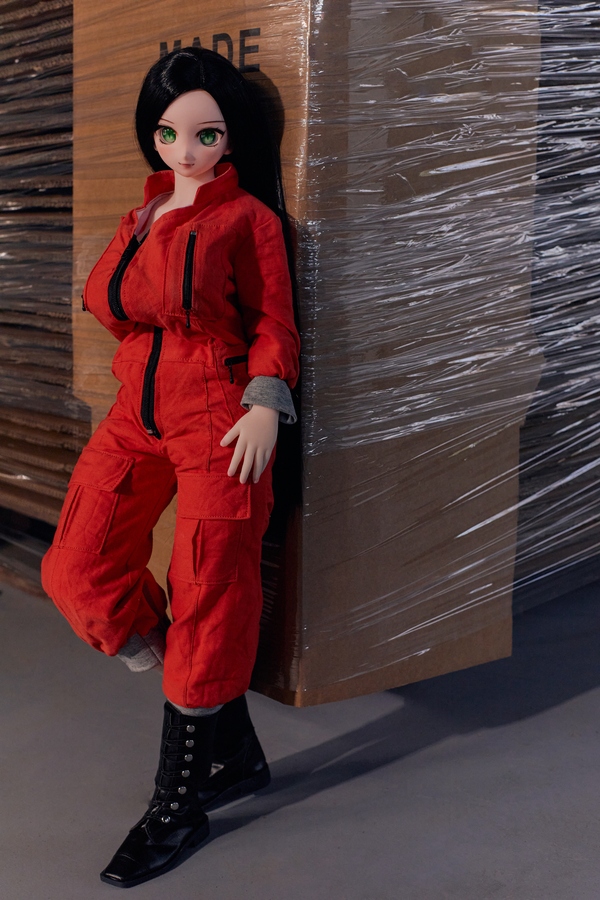 60cm E Cup Vinyl Head & Silicone Body Black Gray Eyes Full Lips Mini Sex Doll Detail View 1