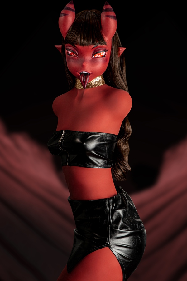 110cm A Cup Silicone Head&TPE Body Amber Eyes Petite Small Breasts Fantasy Sex Doll Detail View 8