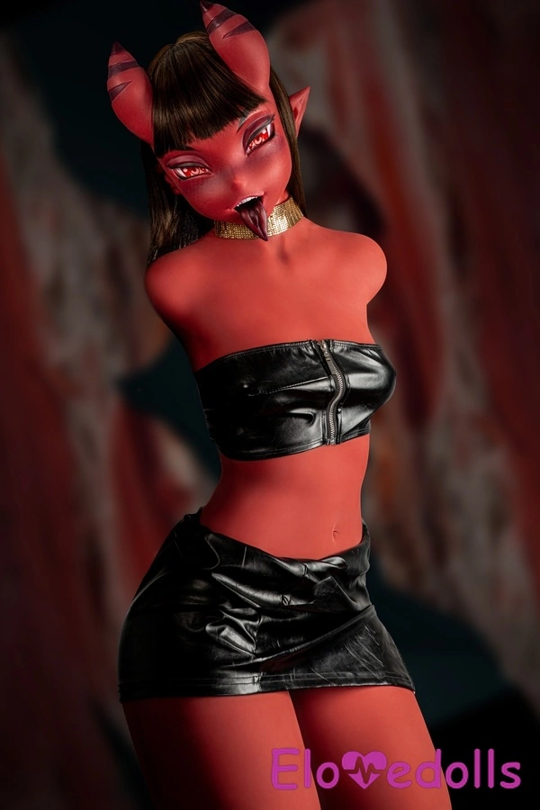 Boneka Seks Fantasi Payudara Kecil Bibir Penuh Ukuran 110cm Kepala Silikon & Tubuh TPE Tampilan Detail 10