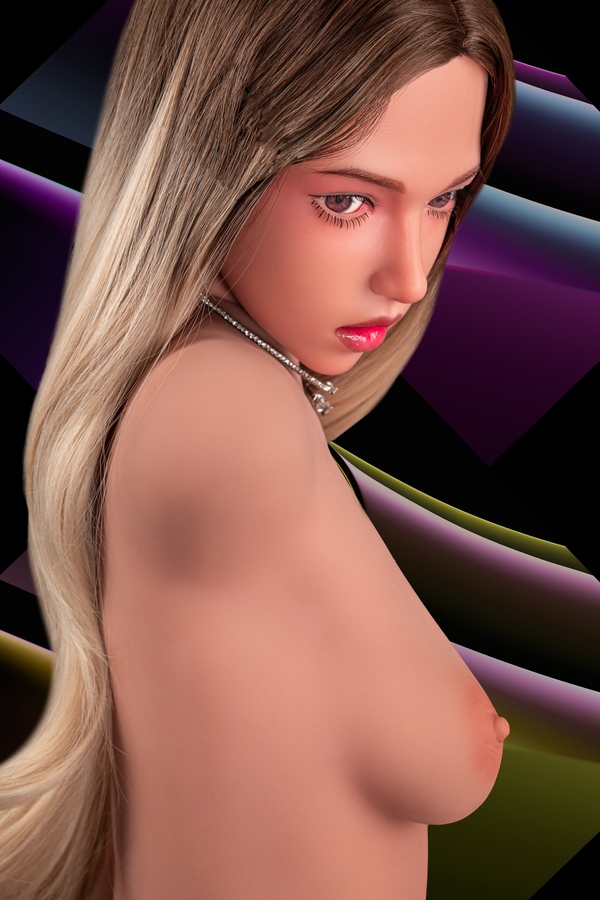 110cm A Cup Silicone Head&TPE Body Gray Eyes Medium Breasts Sex Doll Torso Detail View 3