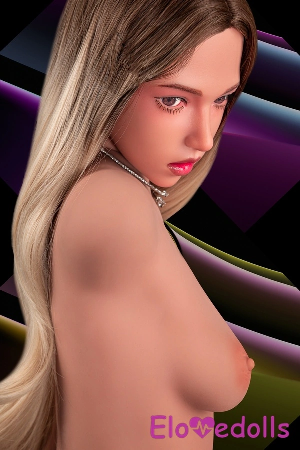 Búp bê tình dục đầu silicon và thân TPE cỡ A 110cm, mắt xám, ngực trung bình, thân hình chi tiết 3