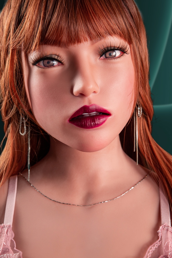 110cm A Cup Silicone Head&TPE Body Red Thin Lips Amber Eyes Sex Doll Torso Product