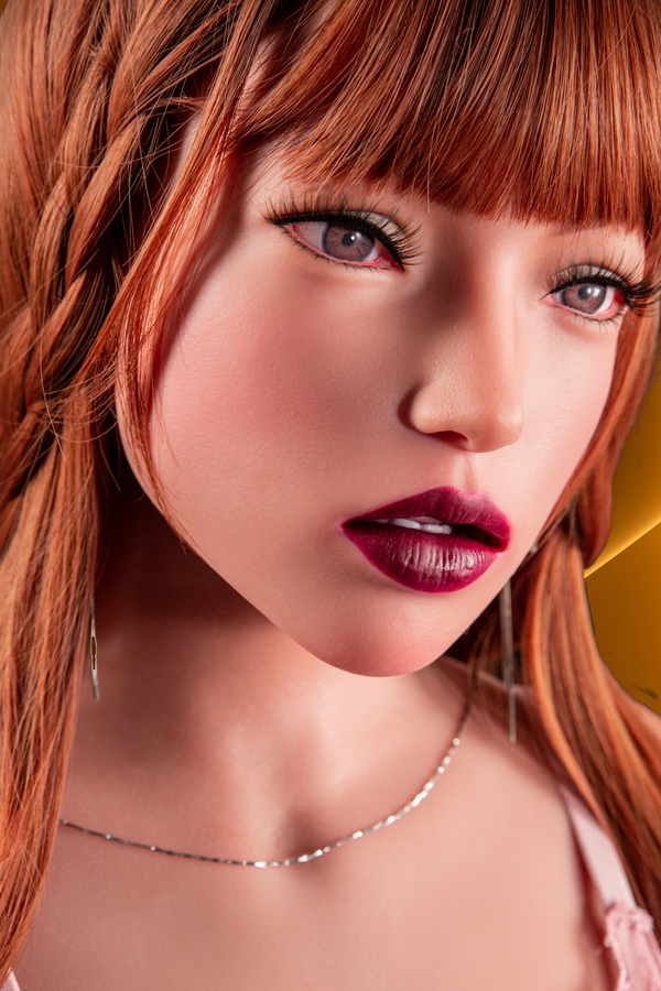 110cm A Cup Silicone Head&TPE Body Voluptuous Amber Eyes Red Sex Doll Torso Detail View 1