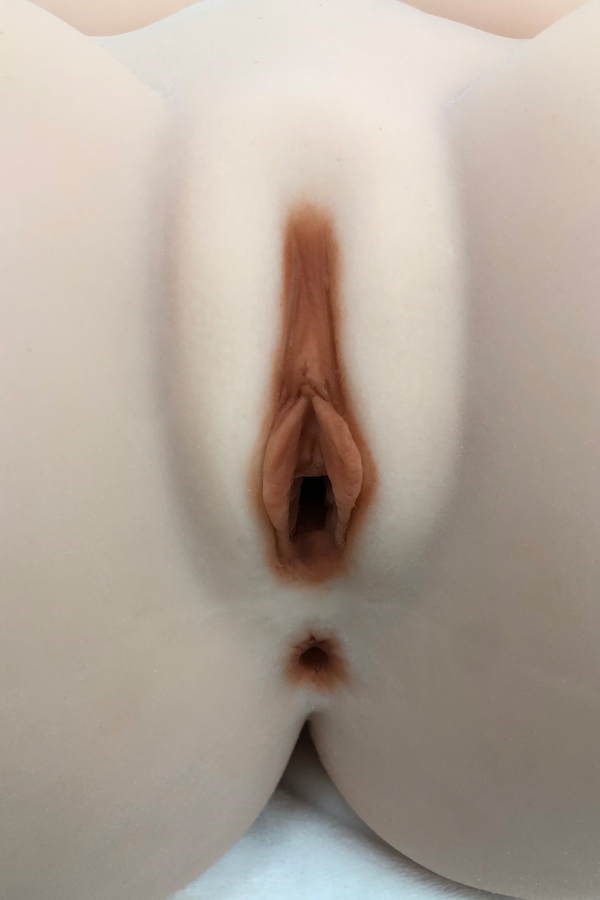 91cm G Cup TPE Body&Silicone Head Black Medium Breasts Green Eyes Sex Doll Torso Gallery 8