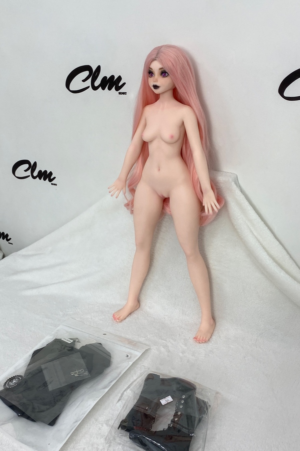 60cm A Cup Silicone Amber Eyes Slim Pink Mini Sex Doll Gallery 3