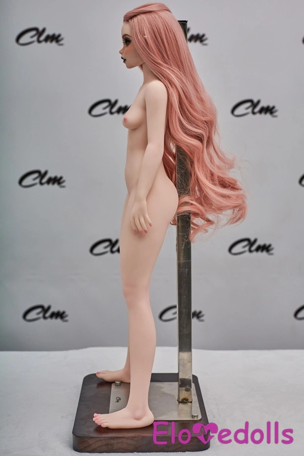 Búp bê tình dục mini 60cm A Cup bằng silicon mỏng màu hồng mắt hổ phách Xem chi tiết 3