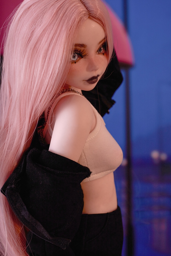 60cm A Cup Silicone Slim Amber Eyes Thin Lips Mini Sex Doll Detail View 18