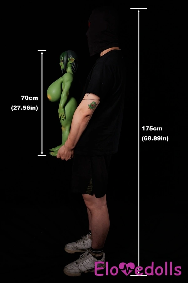70cm G Cup Silicone Small Breasts Green Eyes Full Lips Fantasy Sex Doll Detail View 7