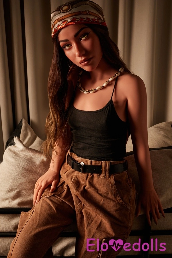 Boneka Seks Realistis Brunette Petite Payudara Sedang 154cm Kepala Silikon C Cup & Tubuh TPE