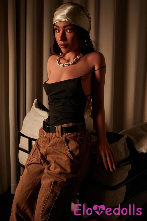 ตุ๊กตาเซ็กส์สมจริงขนาดเล็ก ผมสีน้ำตาลเข้ม ขนาด 154 ซม. คัพ C หัวซิลิโคนและลำตัว TPE ตาสีเหลืองอำพัน มุมมองรายละเอียด 10