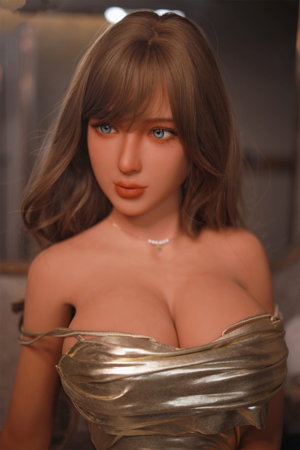 162cm D Cup TPE Amber Eyes Brunette Voluptuous Thick Sex Doll Gallery 2