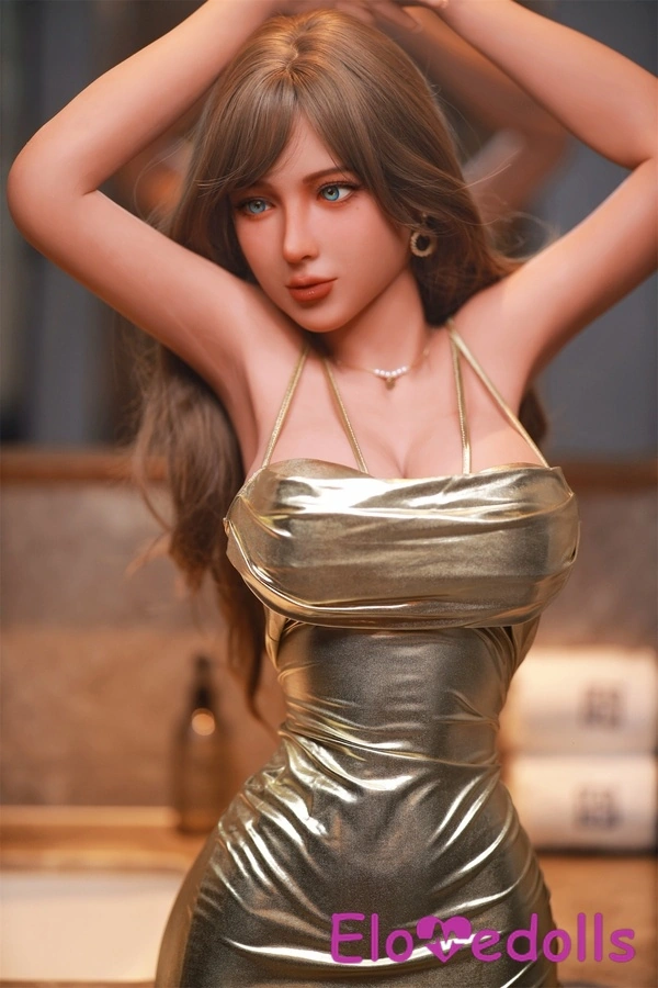 162cm D Cup TPE Thin Lips Amber Eyes Brunette Thick Sex Doll Detail View 1