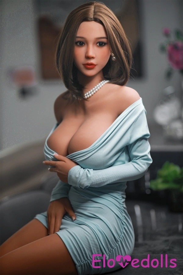 166cm E Cup TPE Amber Eyes Full Lips Brunette Thick Sex Doll Gallery 6