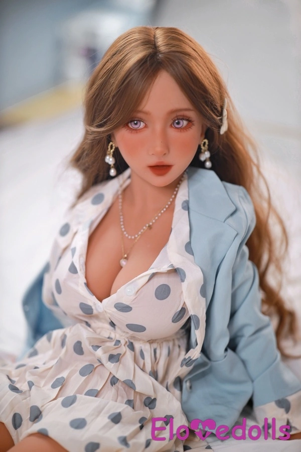 Galleria 6 di bambole sessuali realistiche in TPE con labbra carnose, occhi azzurri e coppa F da 110 cm