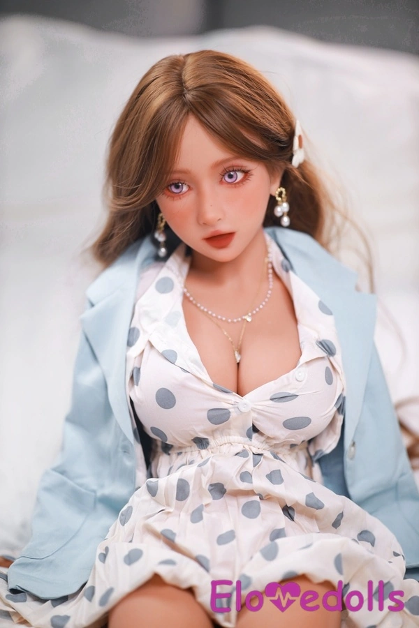 Galleria di bambole sessuali realistiche in TPE, 110 cm, coppa F, seni medi, occhi azzurri, labbra carnose 8
