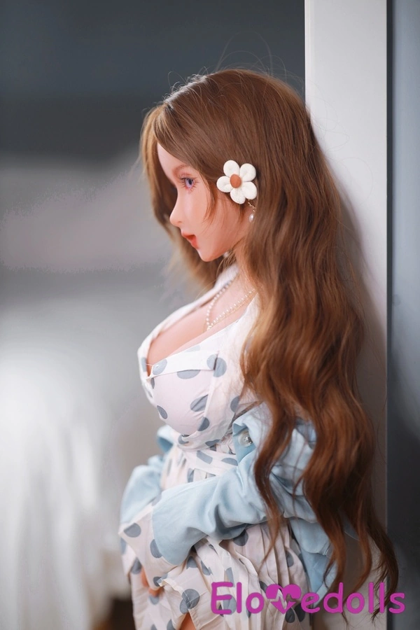Bambola del sesso realistica in TPE, taglia 110 cm, coppa F, con seni medi, occhi azzurri e minuta, vista dettagliata 7