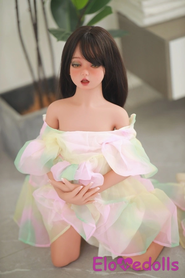 115 cm AA TPE Schwarze bernsteinfarbene Augen Dünne Lippen Realistische Sexpuppe Galerie 8