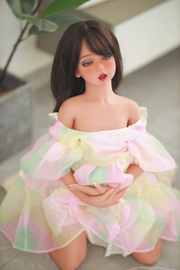 115cm AA TPE Thin Lips Black Amber Eyes Realistic Sex Doll Gallery 9