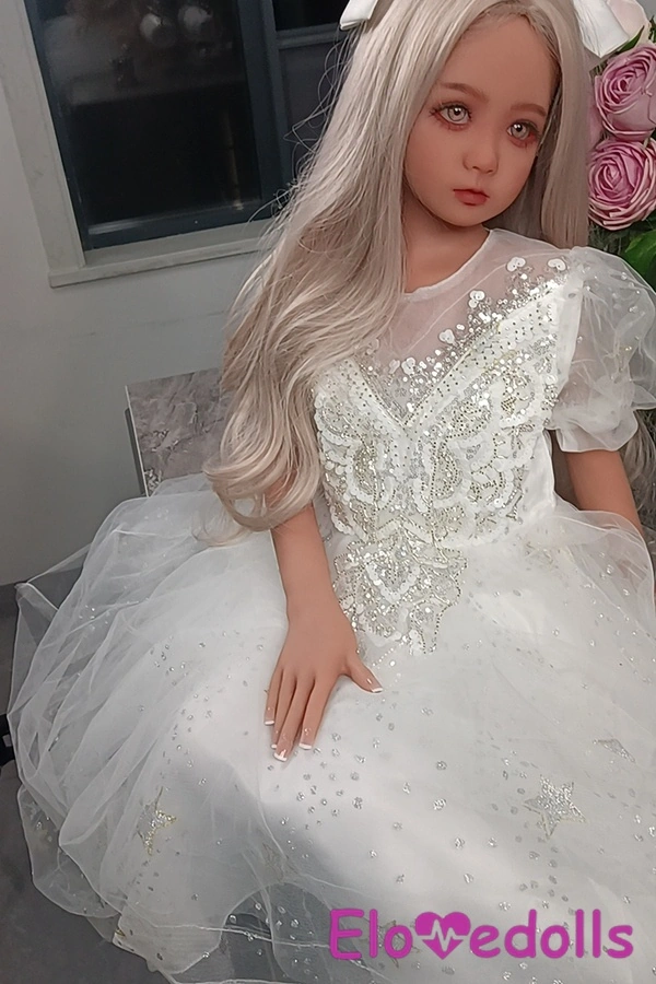 115cm AA TPE Thin Lips Petite Gray Eyes Mini Sex Doll Gallery 2