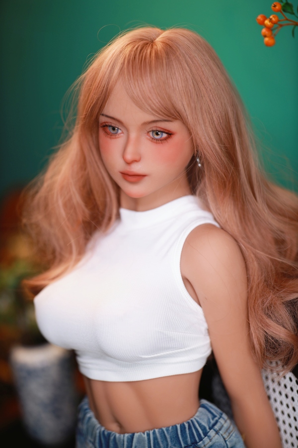 128cm E Cup TPE Amber Eyes Blonde Thin Lips Asian Sex Doll Detail View 1