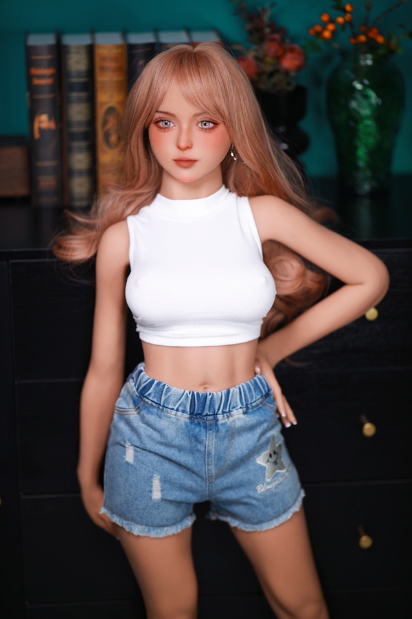 128cm E Cup TPE Blonde Amber Eyes Thin Lips Asian Sex Doll Detail View 2