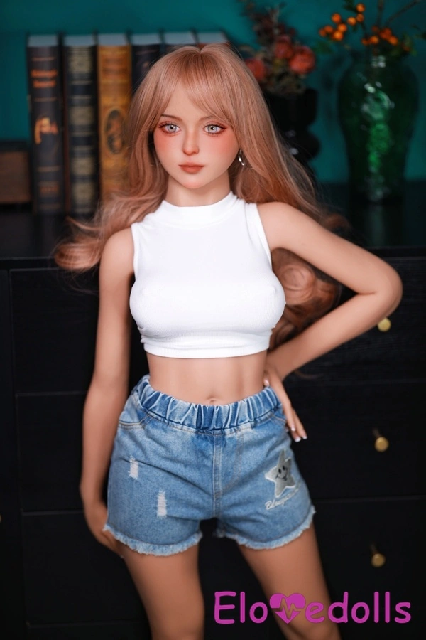Muñeca sexual asiática de 128 cm, copa E, TPE, rubia, ojos ámbar, labios finos, vista detallada 2