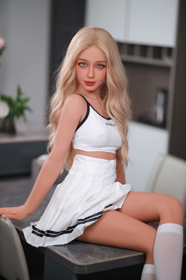 159cm C Cup TPE Petite Breasts White Amber Eyes Teen Sex Doll Detail View 3