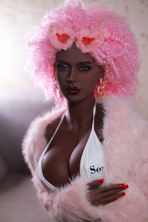 162cm D Cup TPE White Full Lips Gray Eyes Black Sex Doll Gallery 3