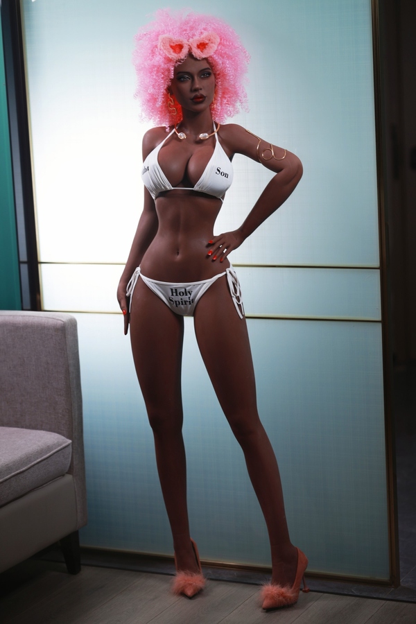 162cm D Cup TPE Petite Breasts White Full Lips Black Sex Doll Gallery 9