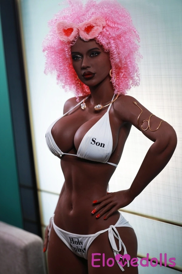 162cm D Cup TPE Petite Breasts Full Lips White Black Sex Doll Detail View 1