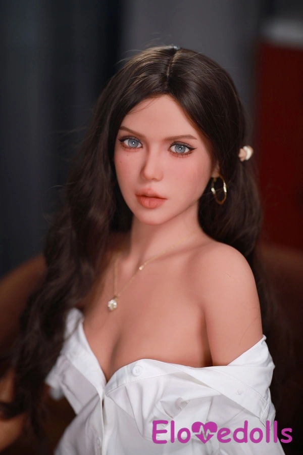 157cm B Cup TPE Blue Eyes Brunette Voluptuous Realistic Sex Doll Gallery 3