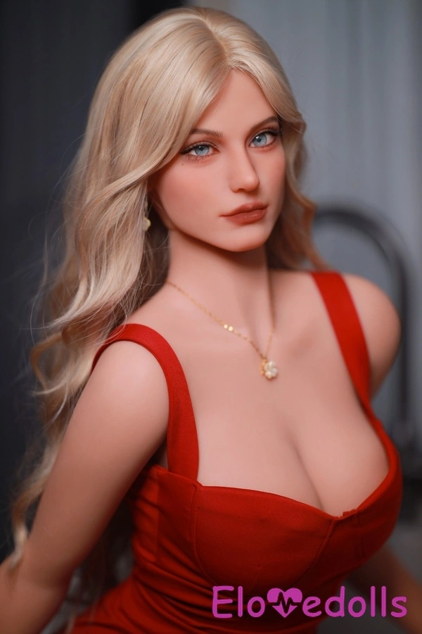 Poupée sexuelle réaliste de 166 cm, bonnet C, en TPE blanc, petite poitrine, yeux gris, vue détaillée 1