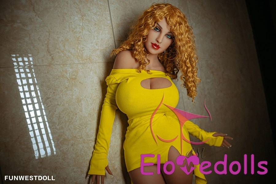 155cm K-kupa TPE Blond Bärnstensfärgad Ögon Fyllande Läppar Sexdocka Detaljvy 2